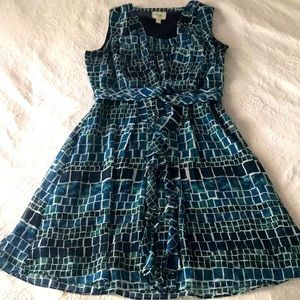 Beige by eci Print and Ruffle Dress